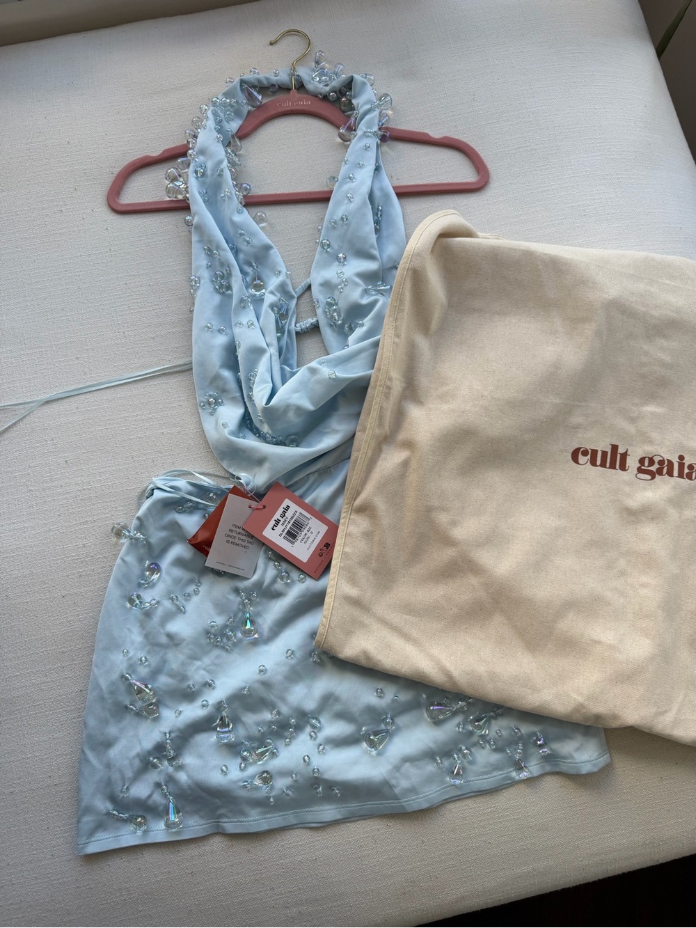 Cult Gaia Issey dress - Crystal Embellished Mini Dress in Breeze - Picture 12 of 12